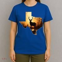 Texas Deer Hunter Forest Silhouette Texan Wildlife Lover  T-Shirt thumb 4