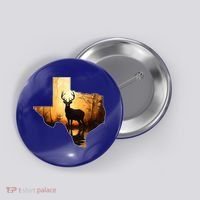 Texas Deer Hunter Forest Silhouette Texan Wildlife Lover  Button thumb 0