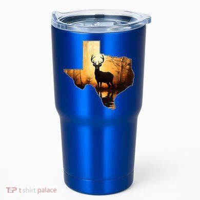 Texas Deer Hunter Forest Silhouette Texan Wildlife Lover  Tumbler