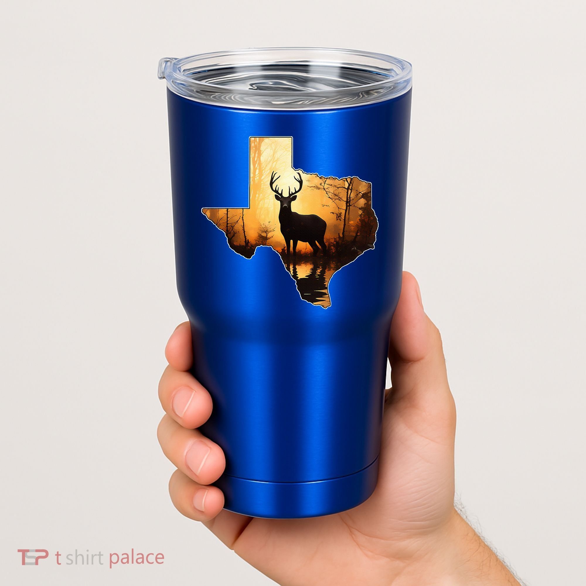 Texas Deer Hunter Forest Silhouette Texan Wildlife Lover  Tumbler
