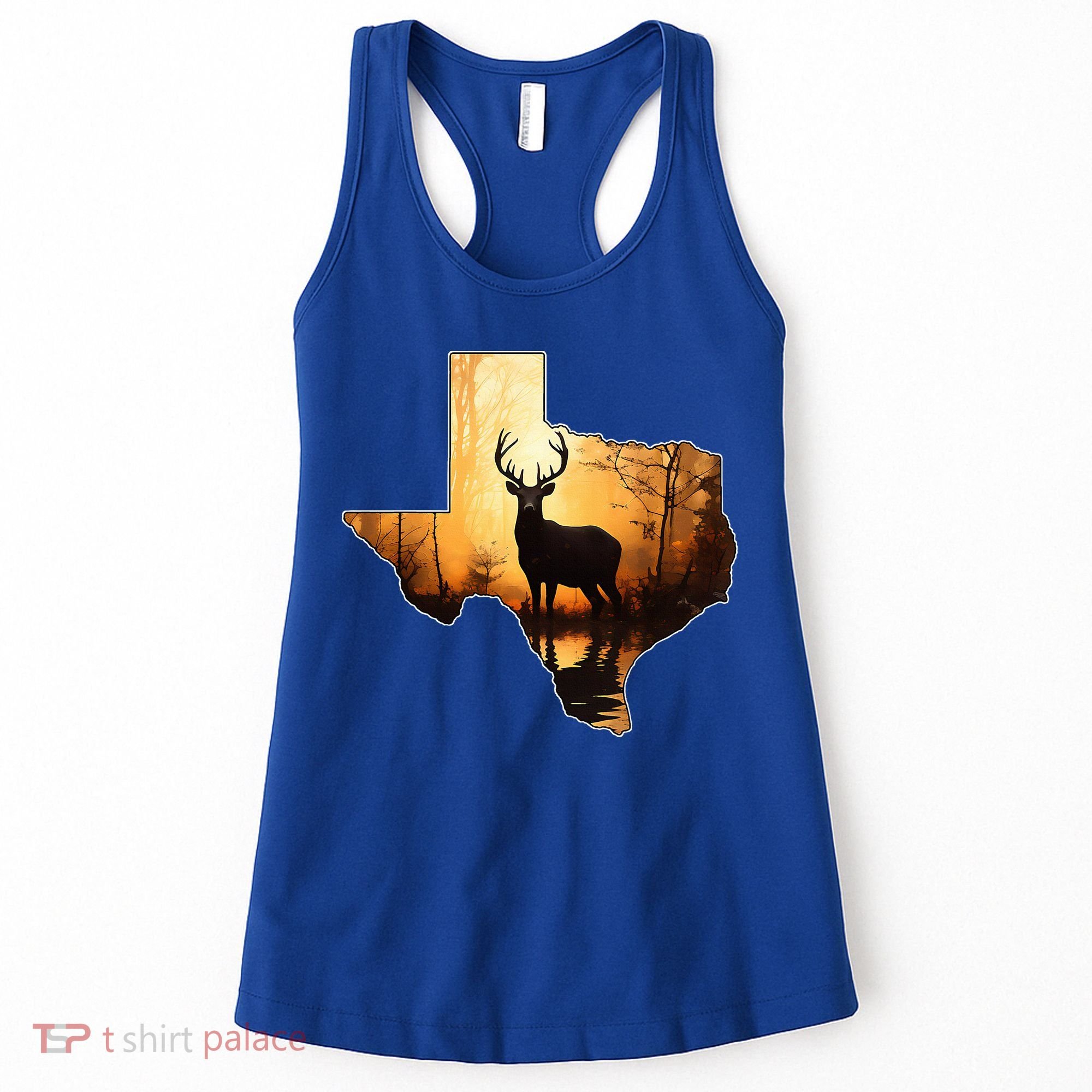Texas Deer Hunter Forest Silhouette Texan Wildlife Lover  Women's Tank Top