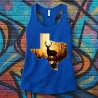 Texas Deer Hunter Forest Silhouette Texan Wildlife Lover  Women's Tank Top thumb 3