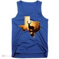 Texas Deer Hunter Forest Silhouette Texan Wildlife Lover  Tank Top thumb 0