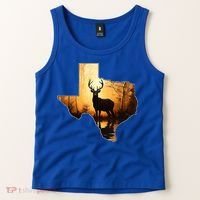 Texas Deer Hunter Forest Silhouette Texan Wildlife Lover  Tank Top thumb 2