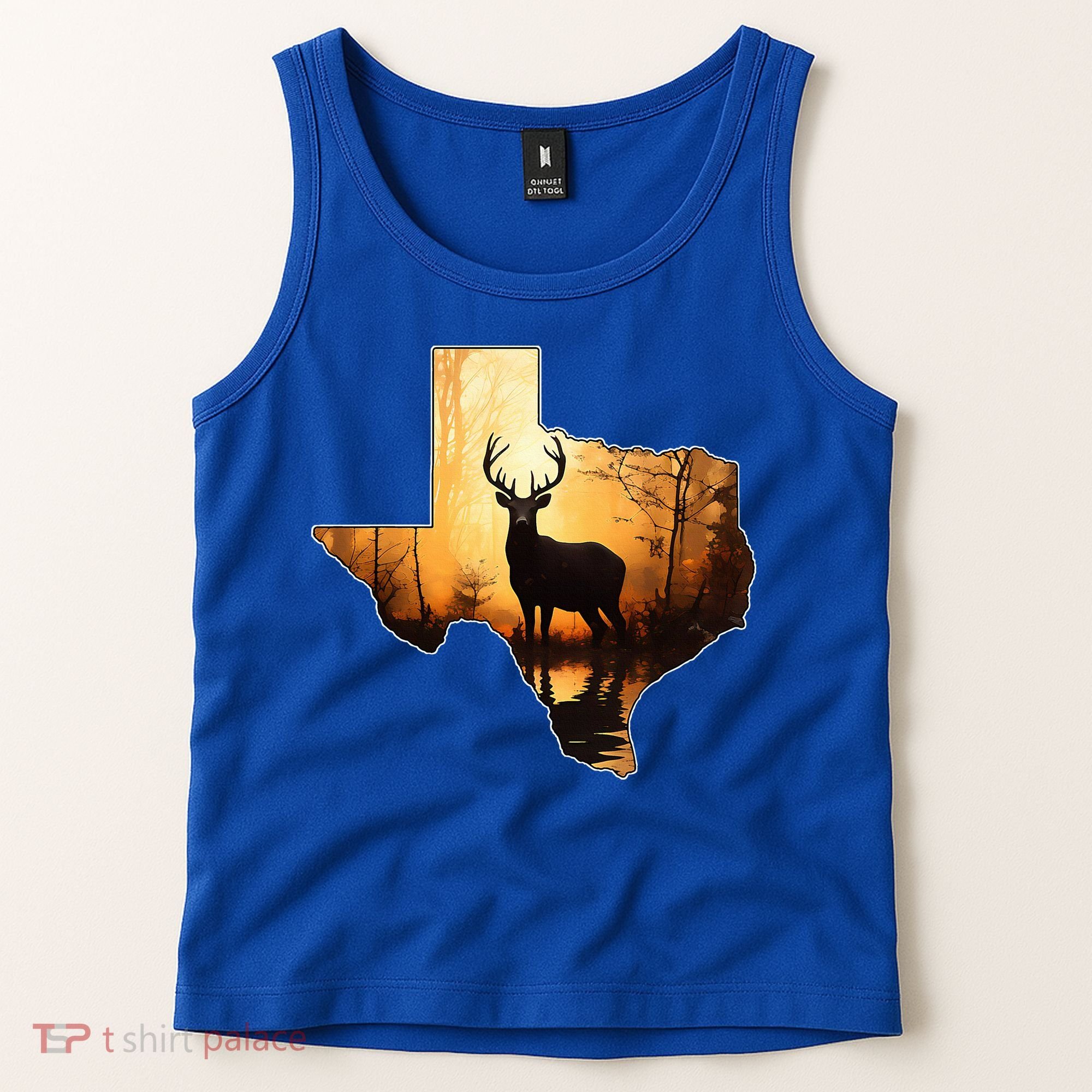 Texas Deer Hunter Forest Silhouette Texan Wildlife Lover  Tank Top