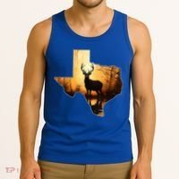 Texas Deer Hunter Forest Silhouette Texan Wildlife Lover  Tank Top thumb 3