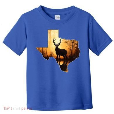 Texas Deer Hunter Forest Silhouette Texan Wildlife Lover  Toddler T-Shirt