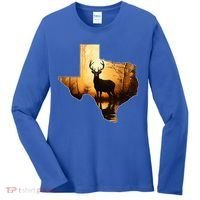 Texas Deer Hunter Forest Silhouette Texan Wildlife Lover  Women's Long Sleeve Shirt thumb 0
