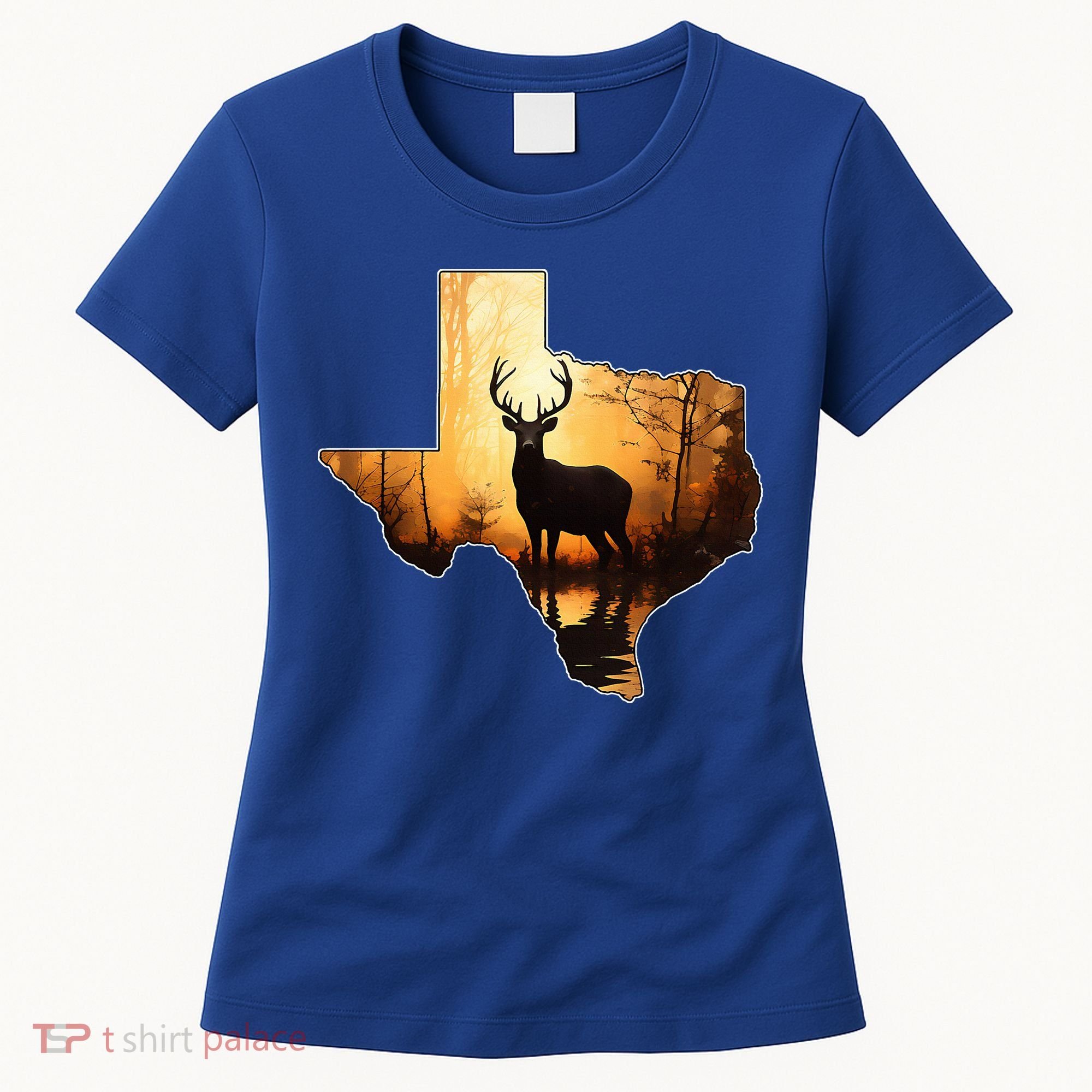 Texas Deer Hunter Forest Silhouette Texan Wildlife Lover  Women's T-Shirt
