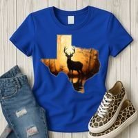 Texas Deer Hunter Forest Silhouette Texan Wildlife Lover  Women's T-Shirt thumb 3