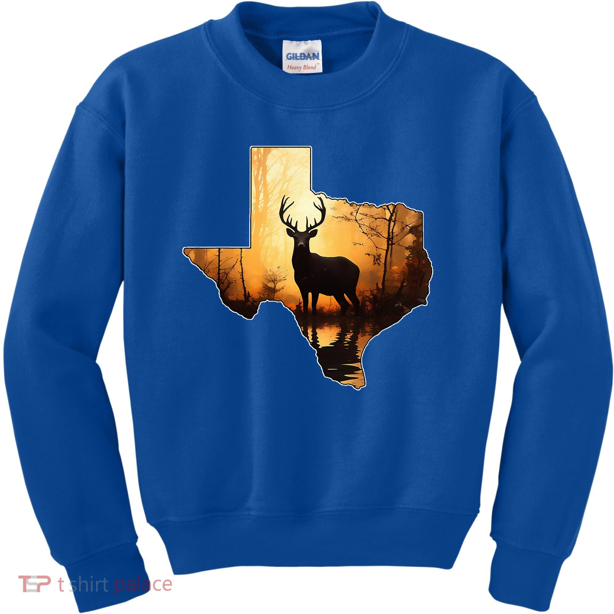 Texas Deer Hunter Forest Silhouette Texan Wildlife Lover  Kids Sweatshirt