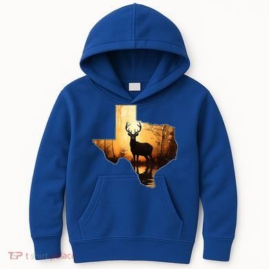 Texas Deer Hunter Forest Silhouette Texan Wildlife Lover  Kids Hoodie