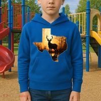 Texas Deer Hunter Forest Silhouette Texan Wildlife Lover  Kids Hoodie thumb 2