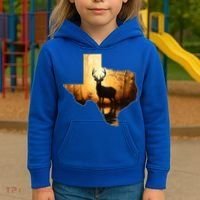 Texas Deer Hunter Forest Silhouette Texan Wildlife Lover  Kids Hoodie thumb 3