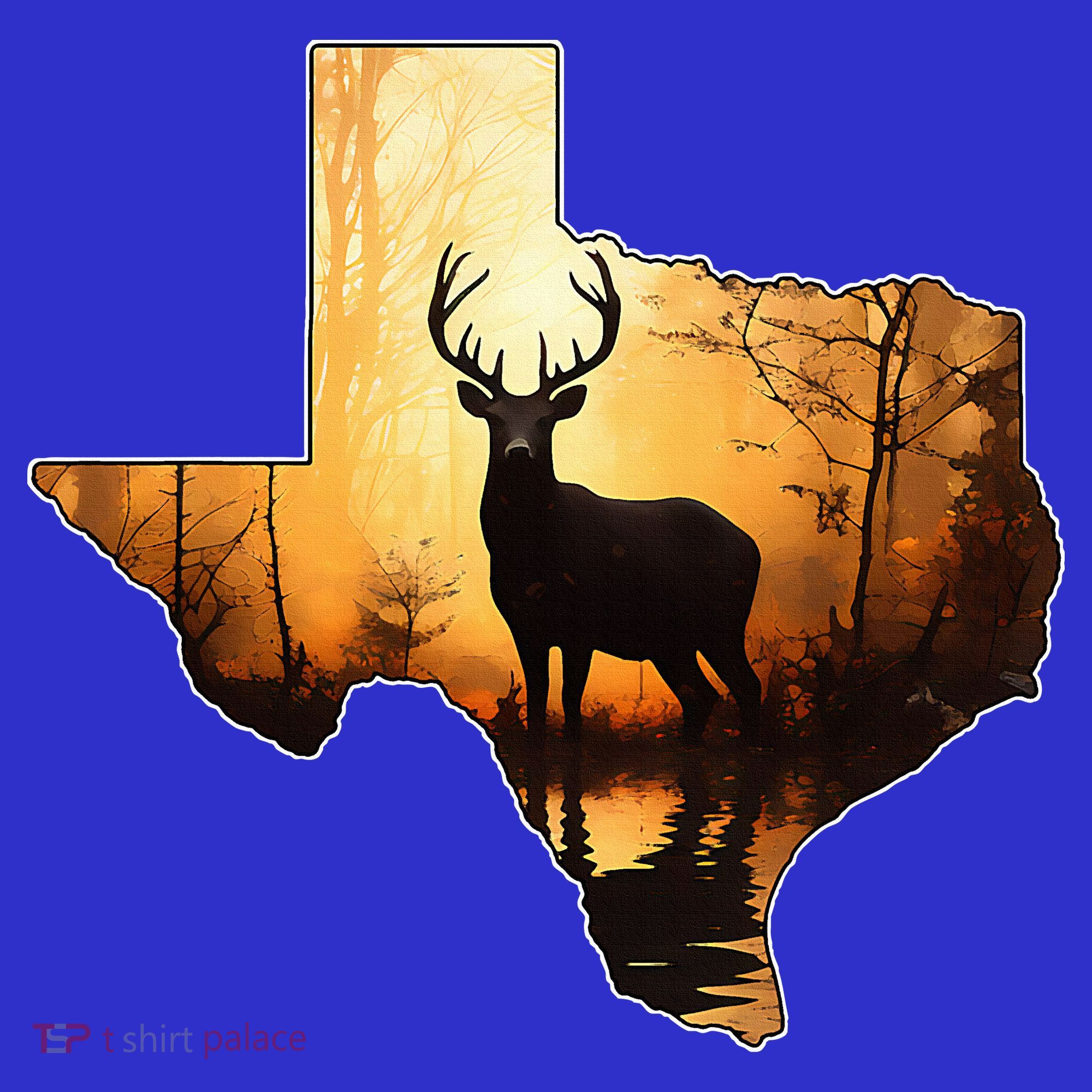 Texas Deer Hunter Forest Silhouette Texan Wildlife Lover  Kids T-Shirt