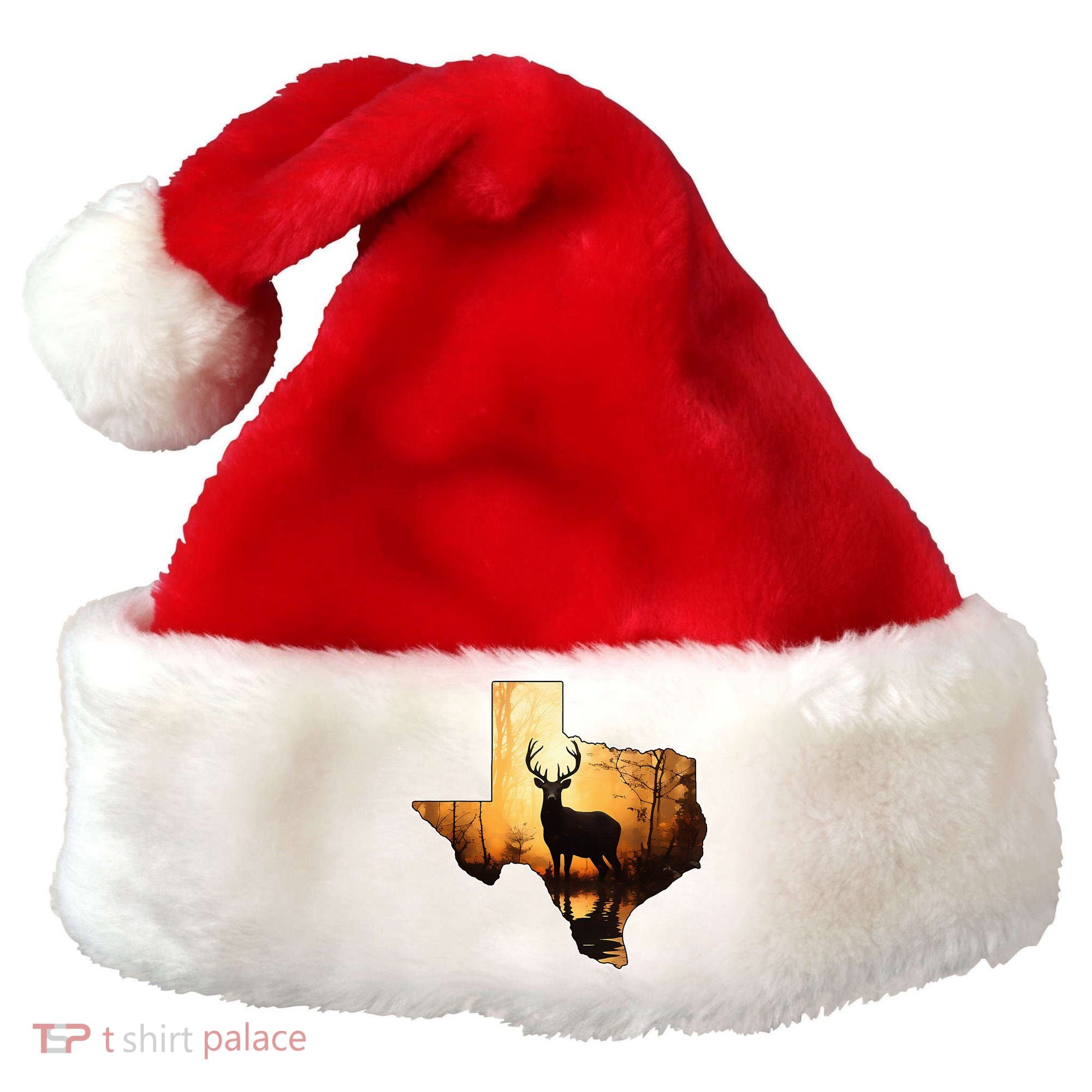 Texas Deer Hunter Forest Silhouette Texan Wildlife Lover  Santa Hat