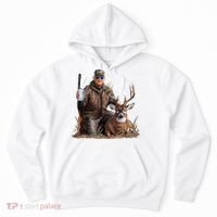Trump Deer Hunting Donald Trump Old School Camouflage Hoodie thumb 0
