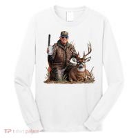 Trump Deer Hunting Donald Trump Old School Camouflage Long Sleeve Shirt thumb 0