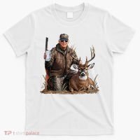 Trump Deer Hunting Donald Trump Old School Camouflage T-Shirt thumb 0