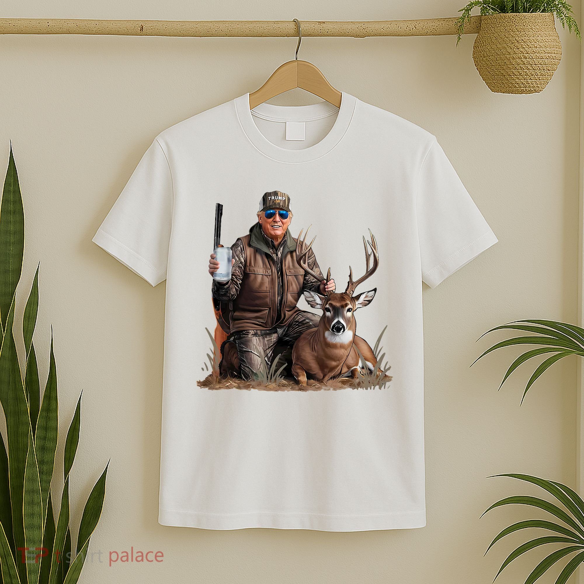 Trump Deer Hunting Donald Trump Old School Camouflage T-Shirt