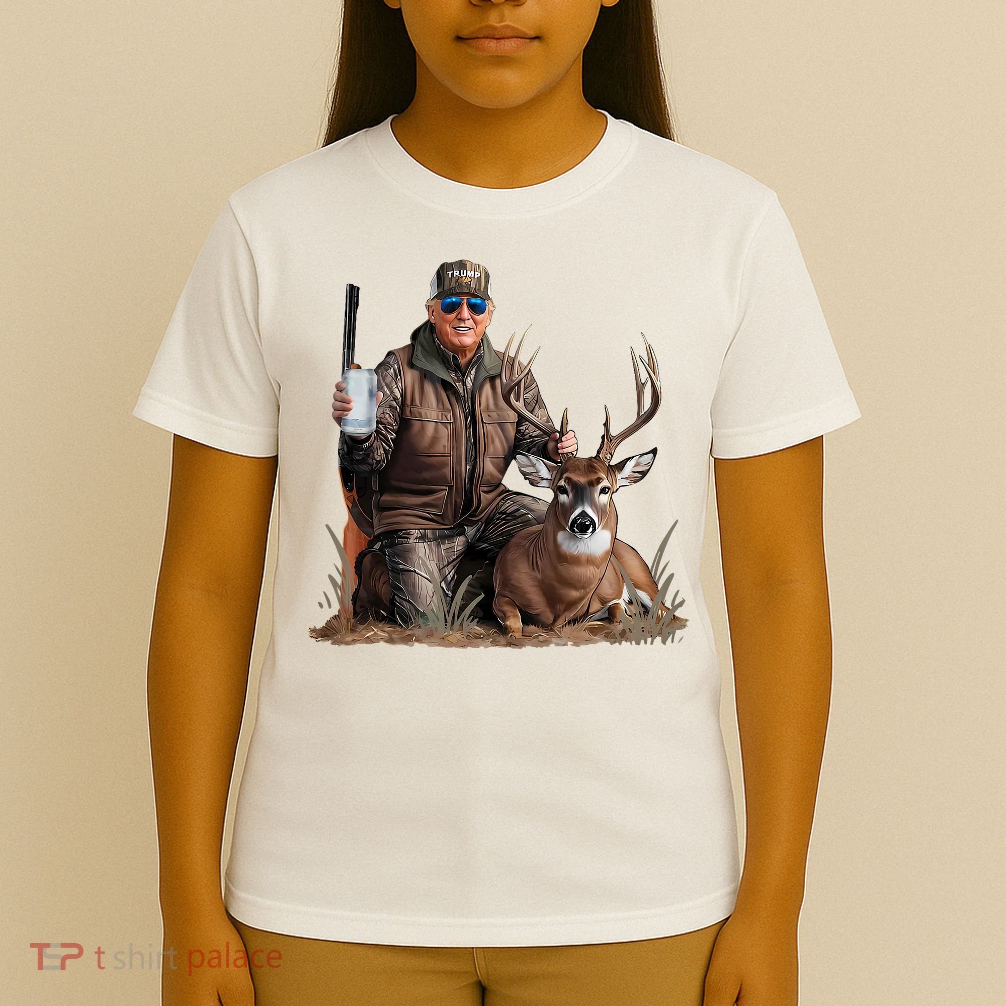Trump Deer Hunting Donald Trump Old School Camouflage T-Shirt