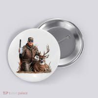 Trump Deer Hunting Donald Trump Old School Camouflage Button thumb 0