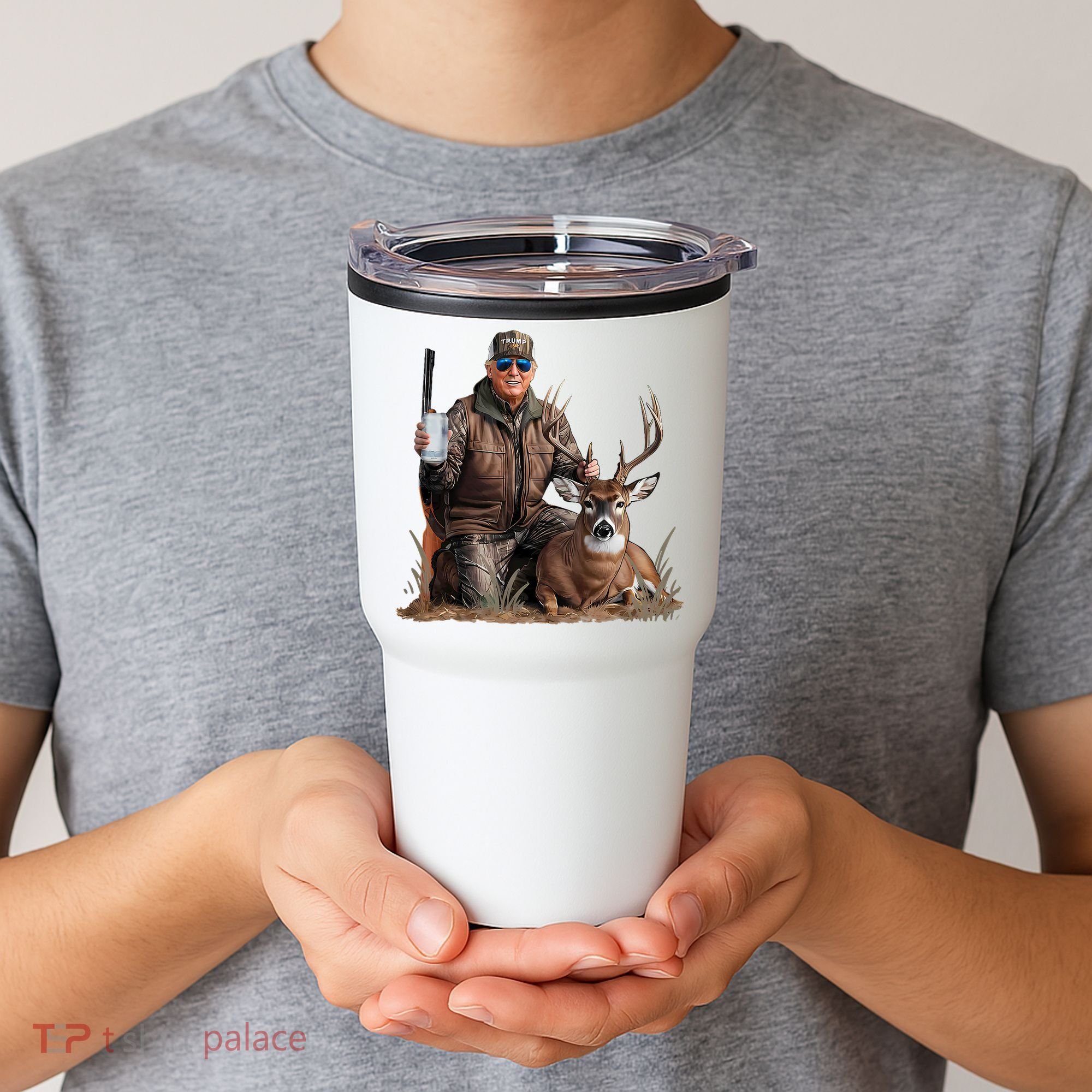 Trump Deer Hunting Donald Trump Old School Camouflage Tumbler
