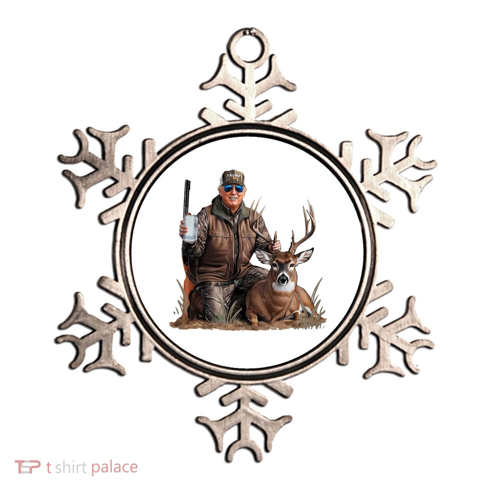 Trump Deer Hunting Donald Trump Old School Camouflage Ornament