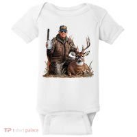Trump Deer Hunting Donald Trump Old School Camouflage Baby Bodysuit thumb 0