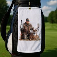 Trump Deer Hunting Donald Trump Old School Camouflage Golf Towel thumb 2