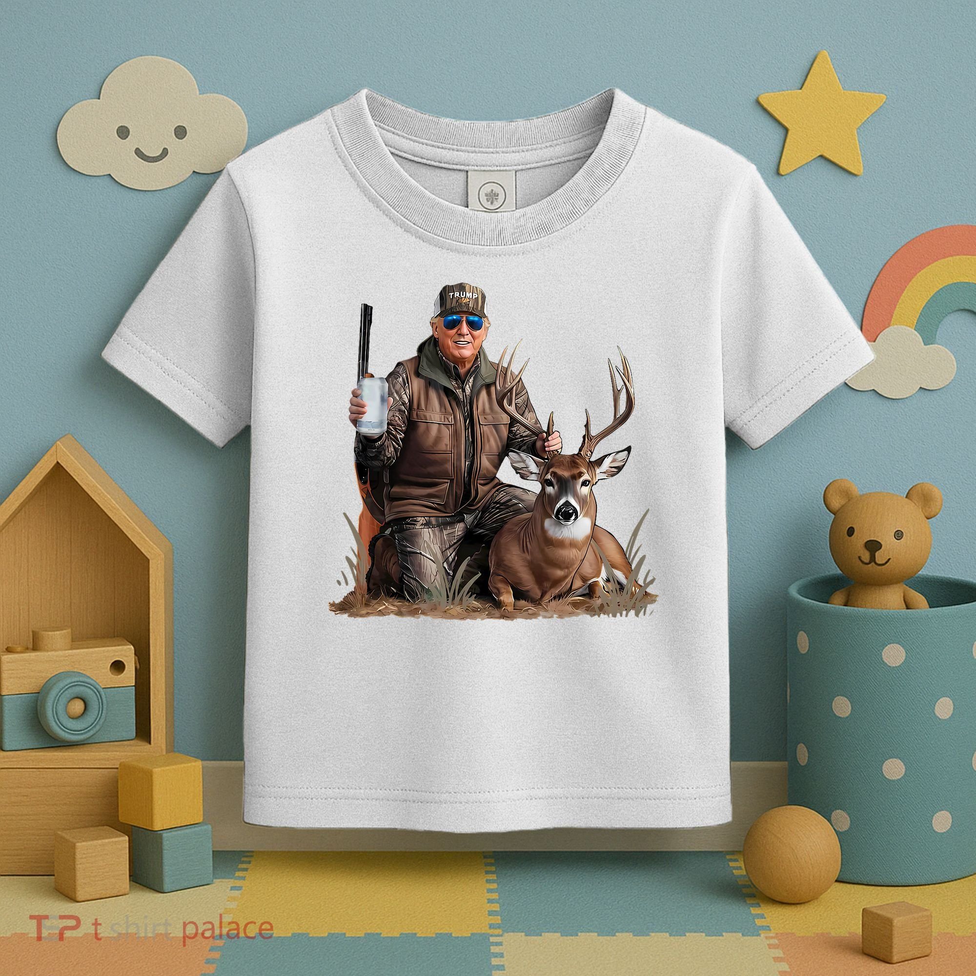 Trump Deer Hunting Donald Trump Old School Camouflage Toddler T-Shirt