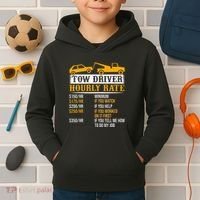 Tow Driver Hourly Rate Tow Truck Driver Tow Trucker Kids Hoodie thumb 2