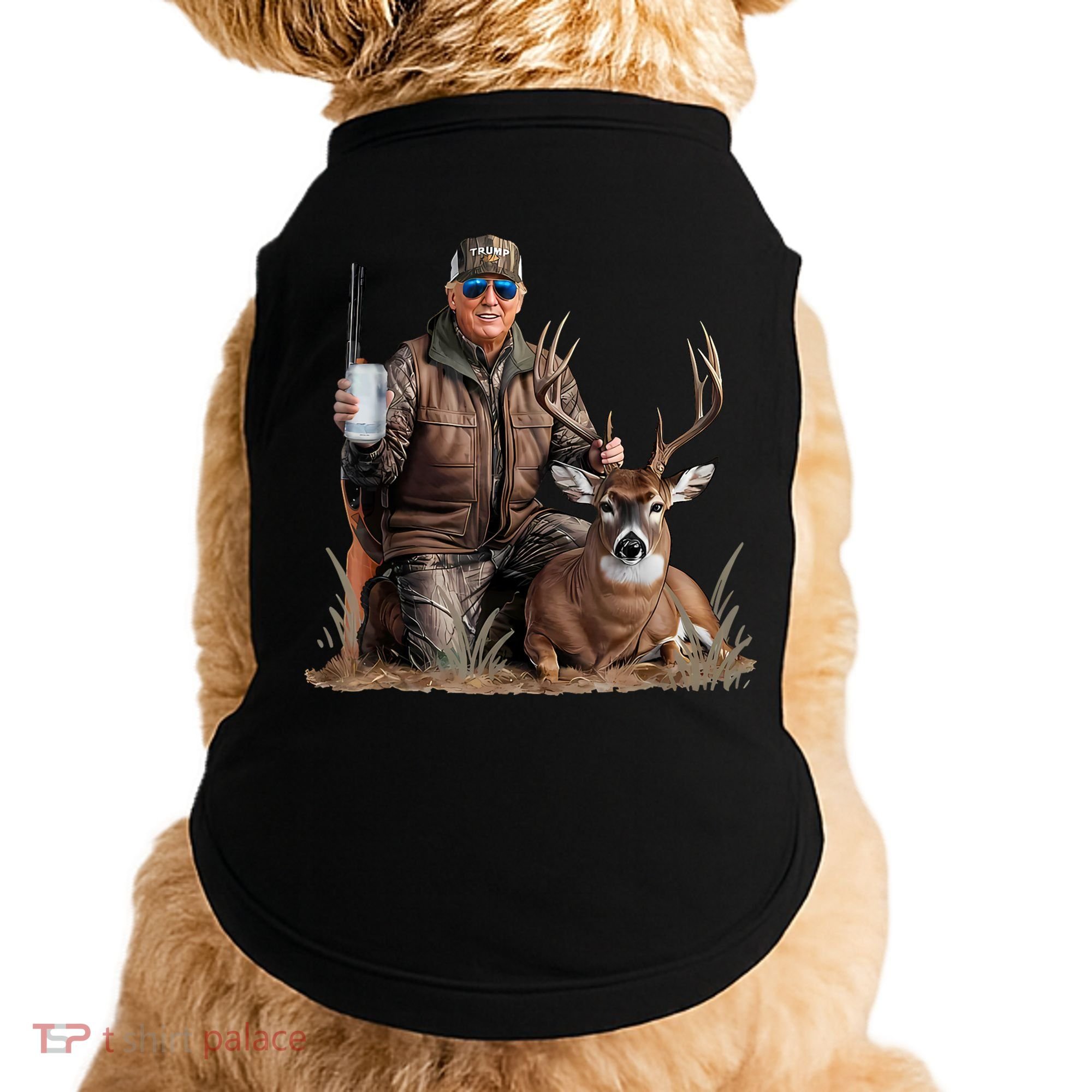 Trump Deer Hunting Donald Trump Old School Camouflage Doggie Tank