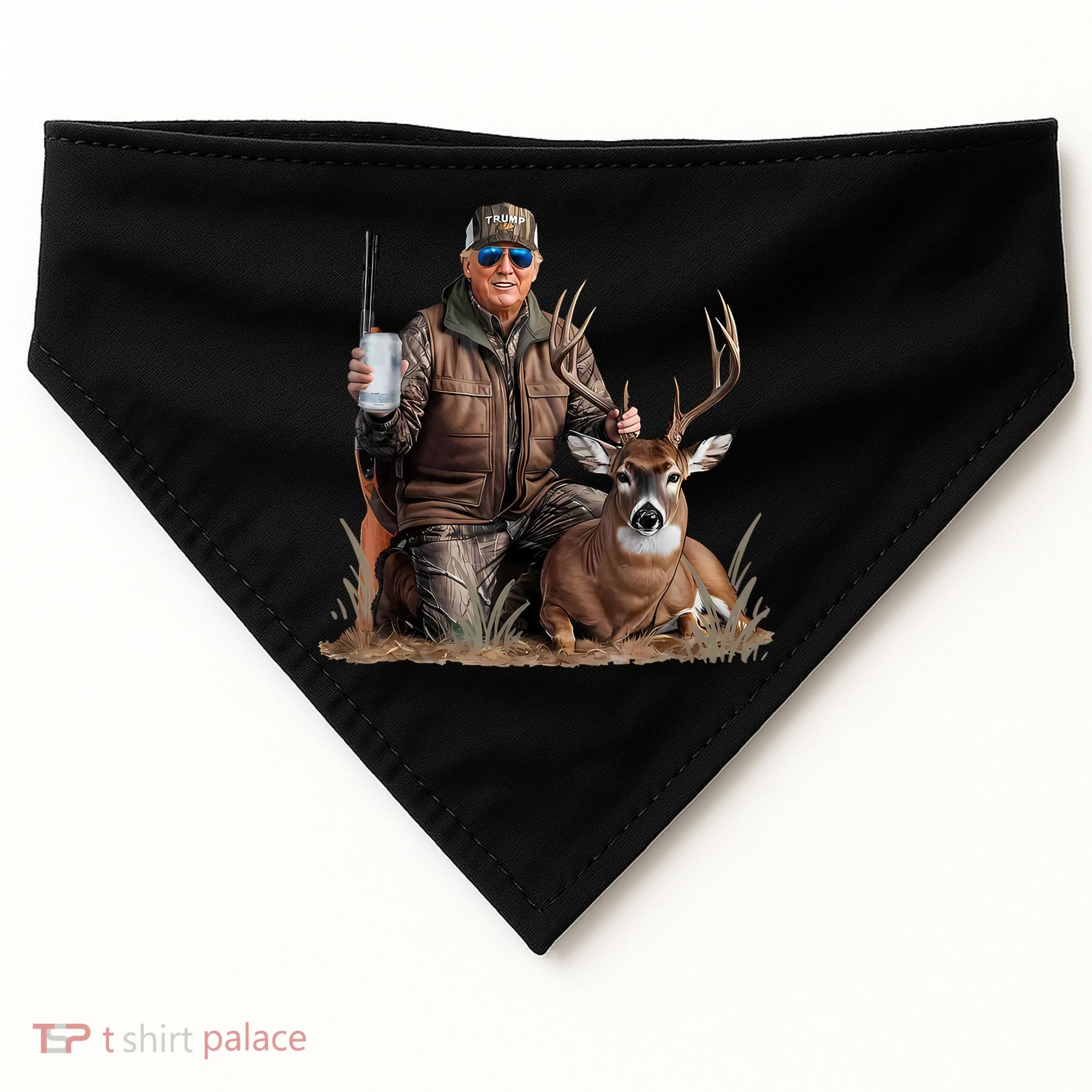 Trump Deer Hunting Donald Trump Old School Camouflage USA-Made Doggie Bandana