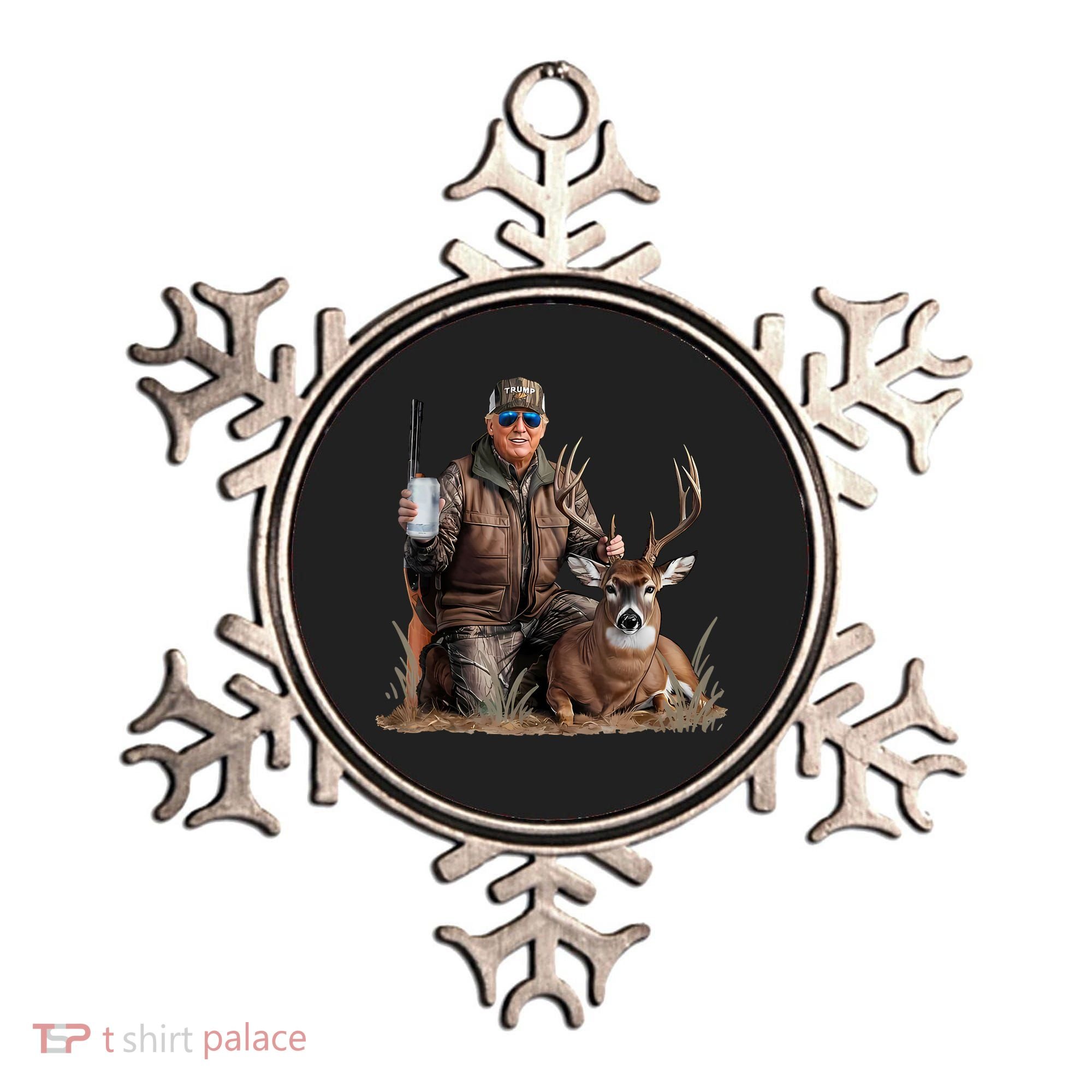 Trump Deer Hunting Donald Trump Old School Camouflage Ornament
