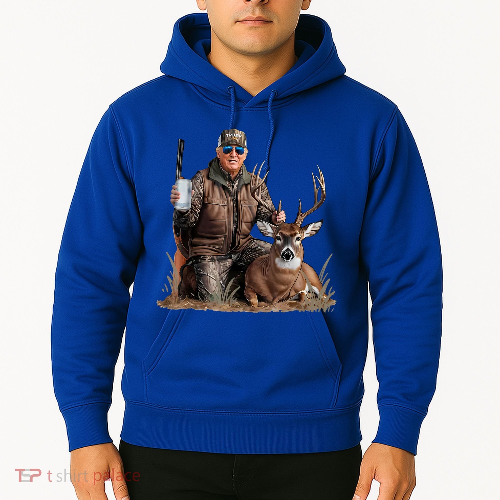 Trump Deer Hunting Donald Trump Old School Camouflage Hoodie