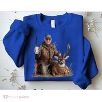 Trump Deer Hunting Donald Trump Old School Camouflage Sweatshirt thumb 2