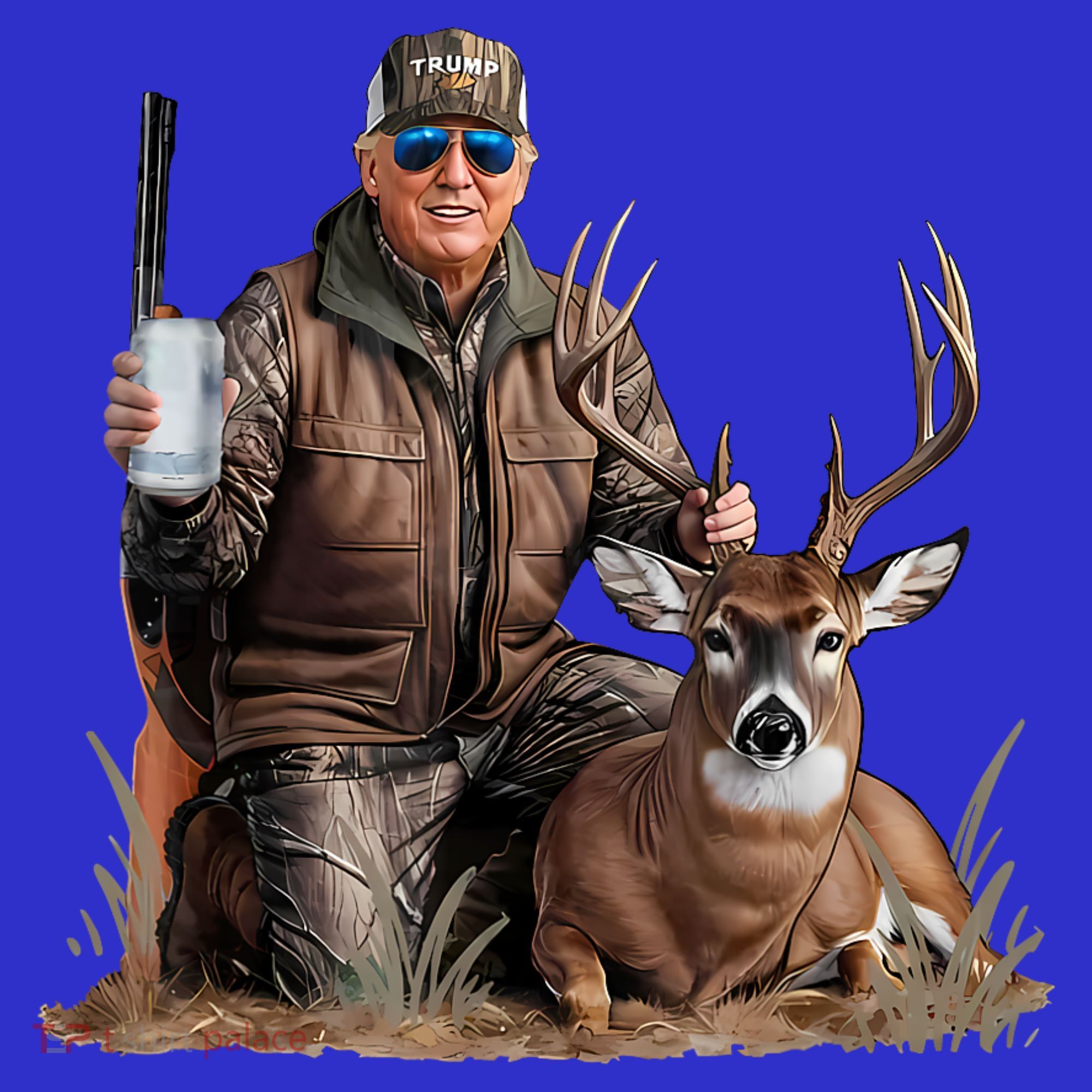 Trump Deer Hunting Donald Trump Old School Camouflage T-Shirt