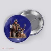 Trump Deer Hunting Donald Trump Old School Camouflage Button thumb 0