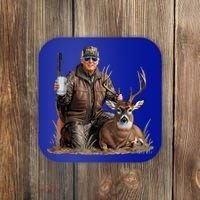 Trump Deer Hunting Donald Trump Old School Camouflage Coaster thumb 0