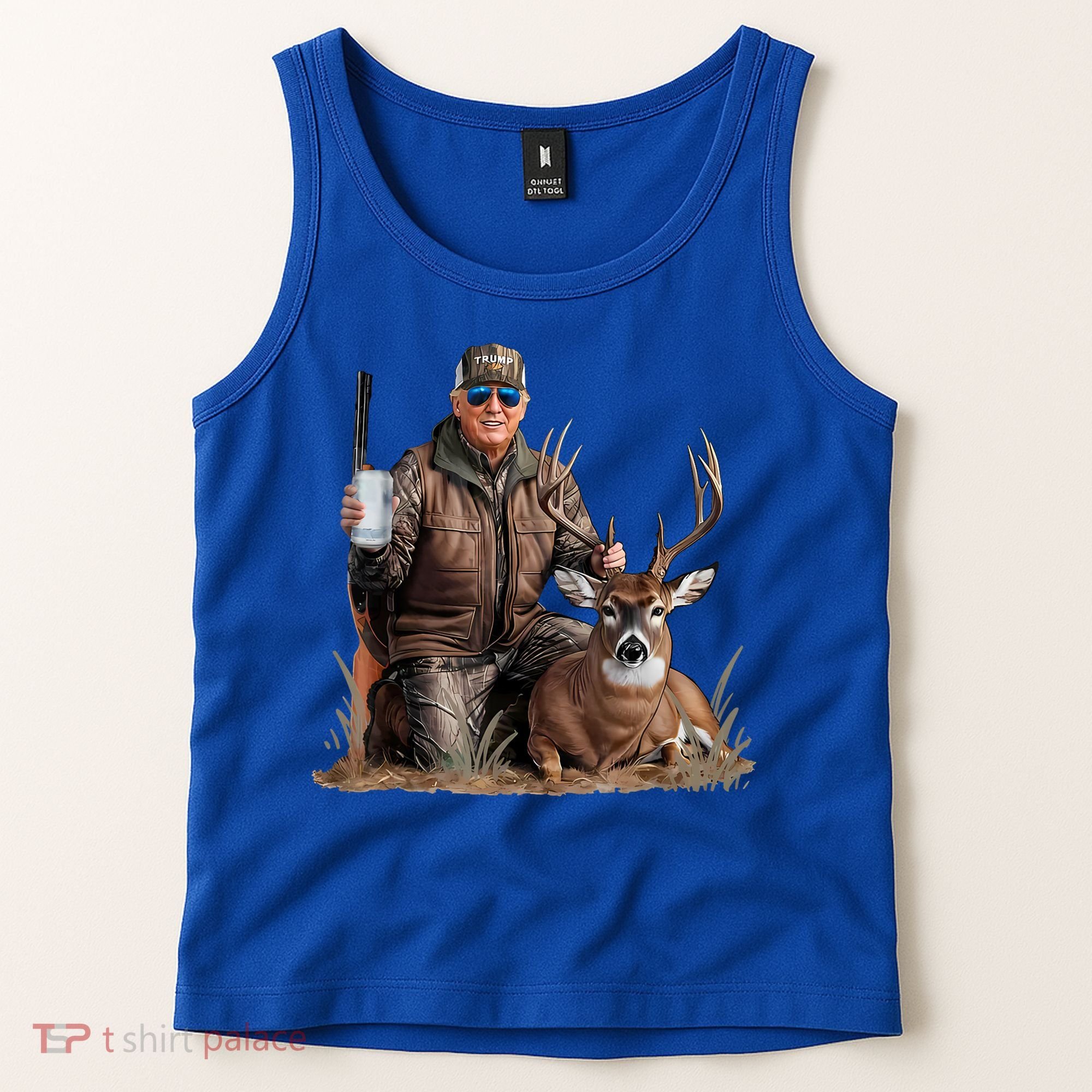 Trump Deer Hunting Donald Trump Old School Camouflage Tank Top