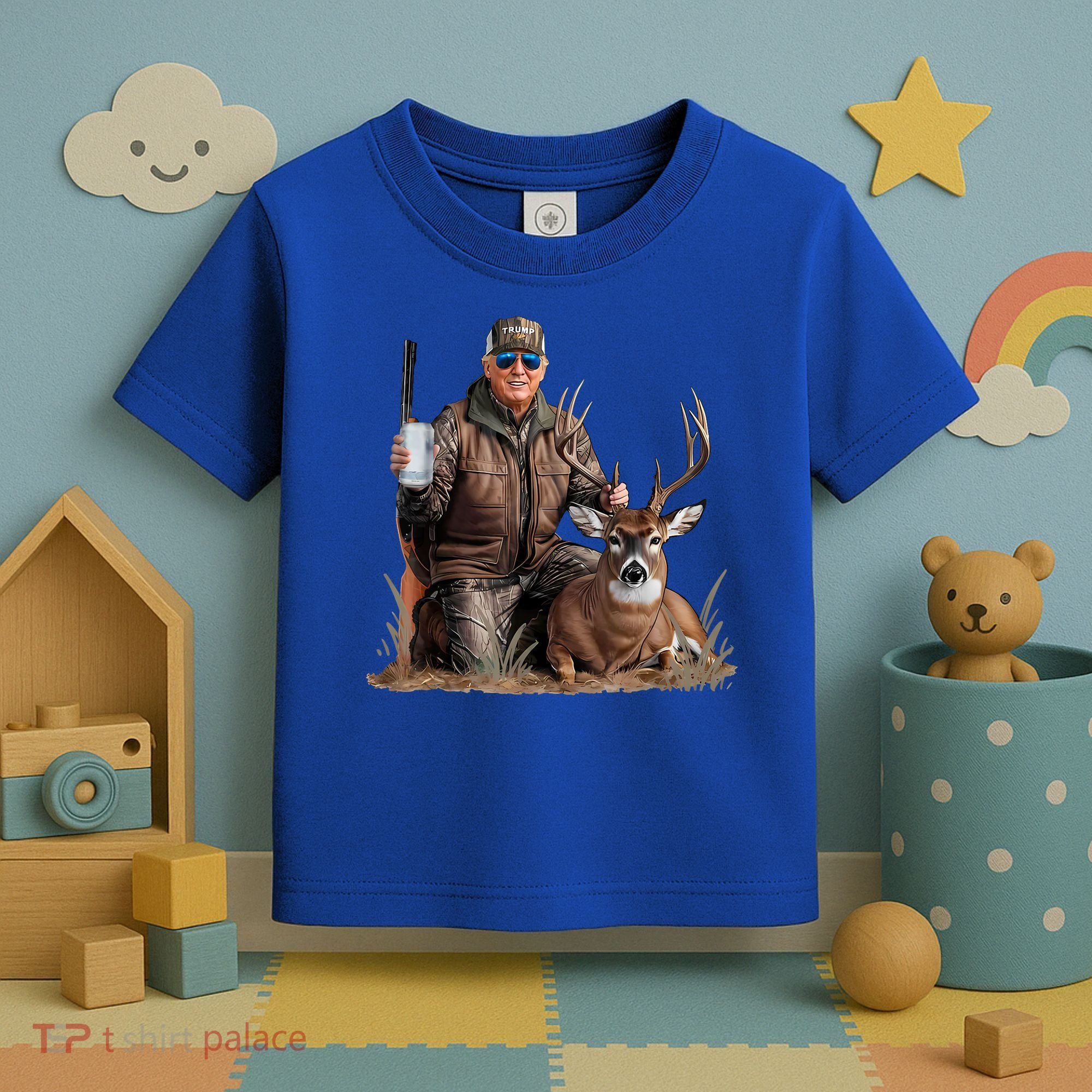 Trump Deer Hunting Donald Trump Old School Camouflage Toddler T-Shirt