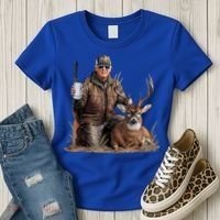 Trump Deer Hunting Donald Trump Old School Camouflage Women's T-Shirt thumb 3