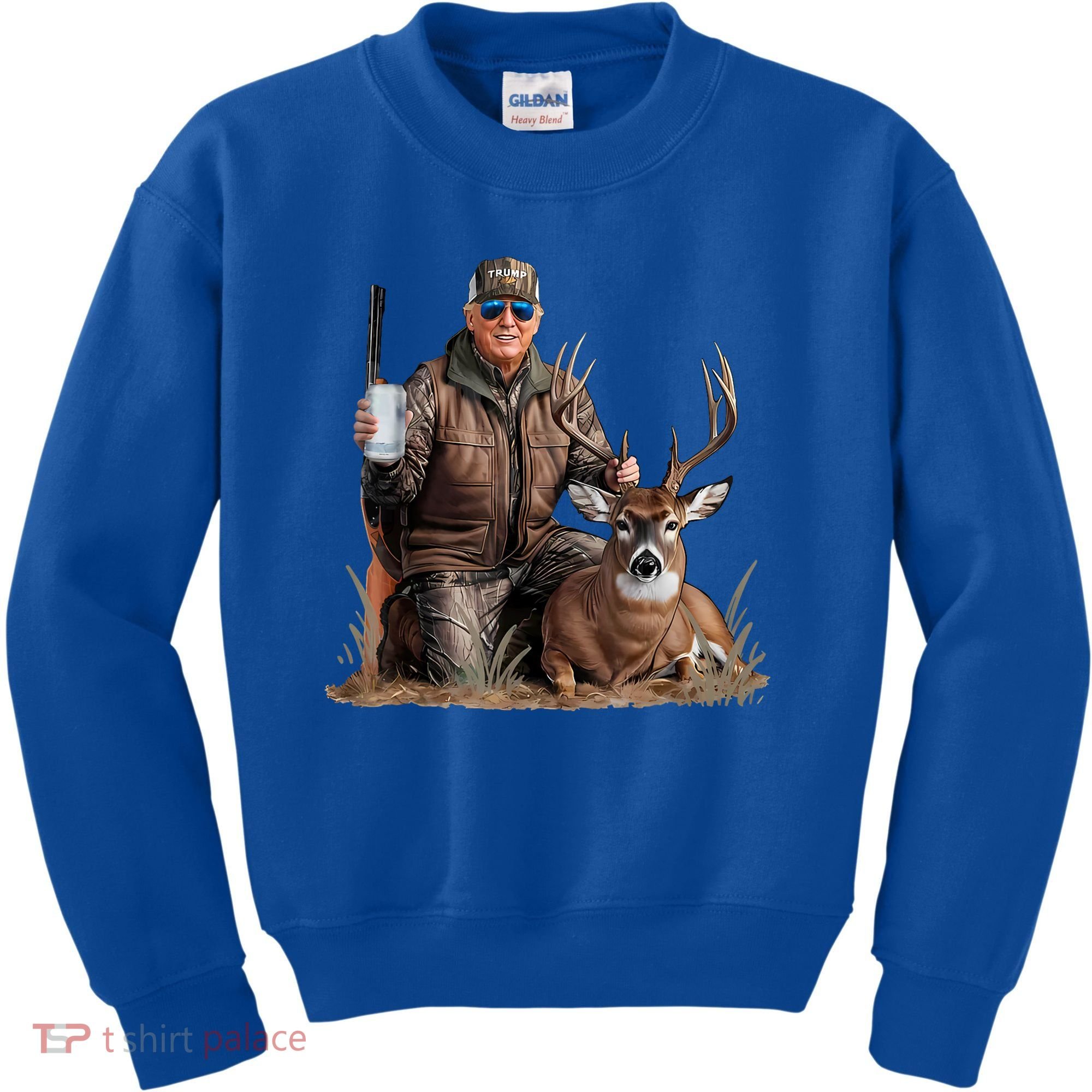Trump Deer Hunting Donald Trump Old School Camouflage Kids Sweatshirt
