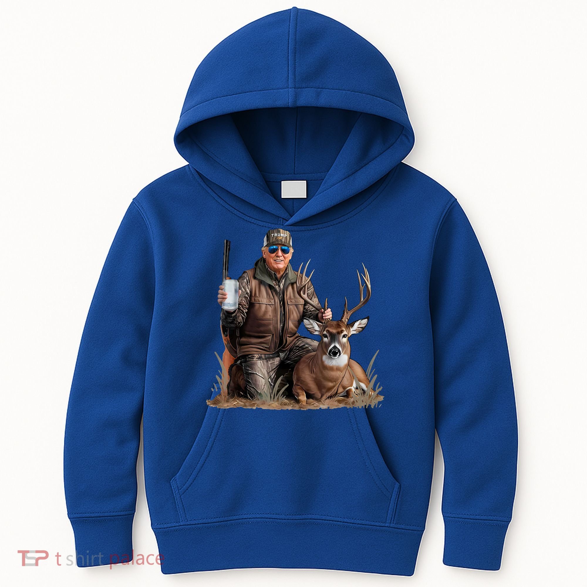 Trump Deer Hunting Donald Trump Old School Camouflage Kids Hoodie