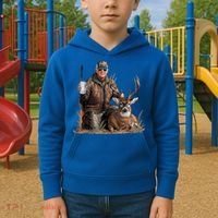 Trump Deer Hunting Donald Trump Old School Camouflage Kids Hoodie thumb 2