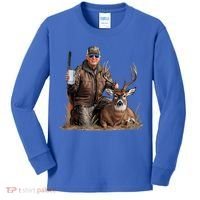 Trump Deer Hunting Donald Trump Old School Camouflage Kids Long Sleeve Shirt thumb 0