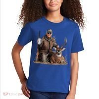 Trump Deer Hunting Donald Trump Old School Camouflage Kids T-Shirt thumb 2
