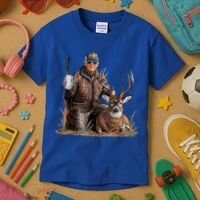 Trump Deer Hunting Donald Trump Old School Camouflage Kids T-Shirt thumb 3