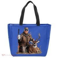 Trump Deer Hunting Donald Trump Old School Camouflage Tote Bag thumb 0